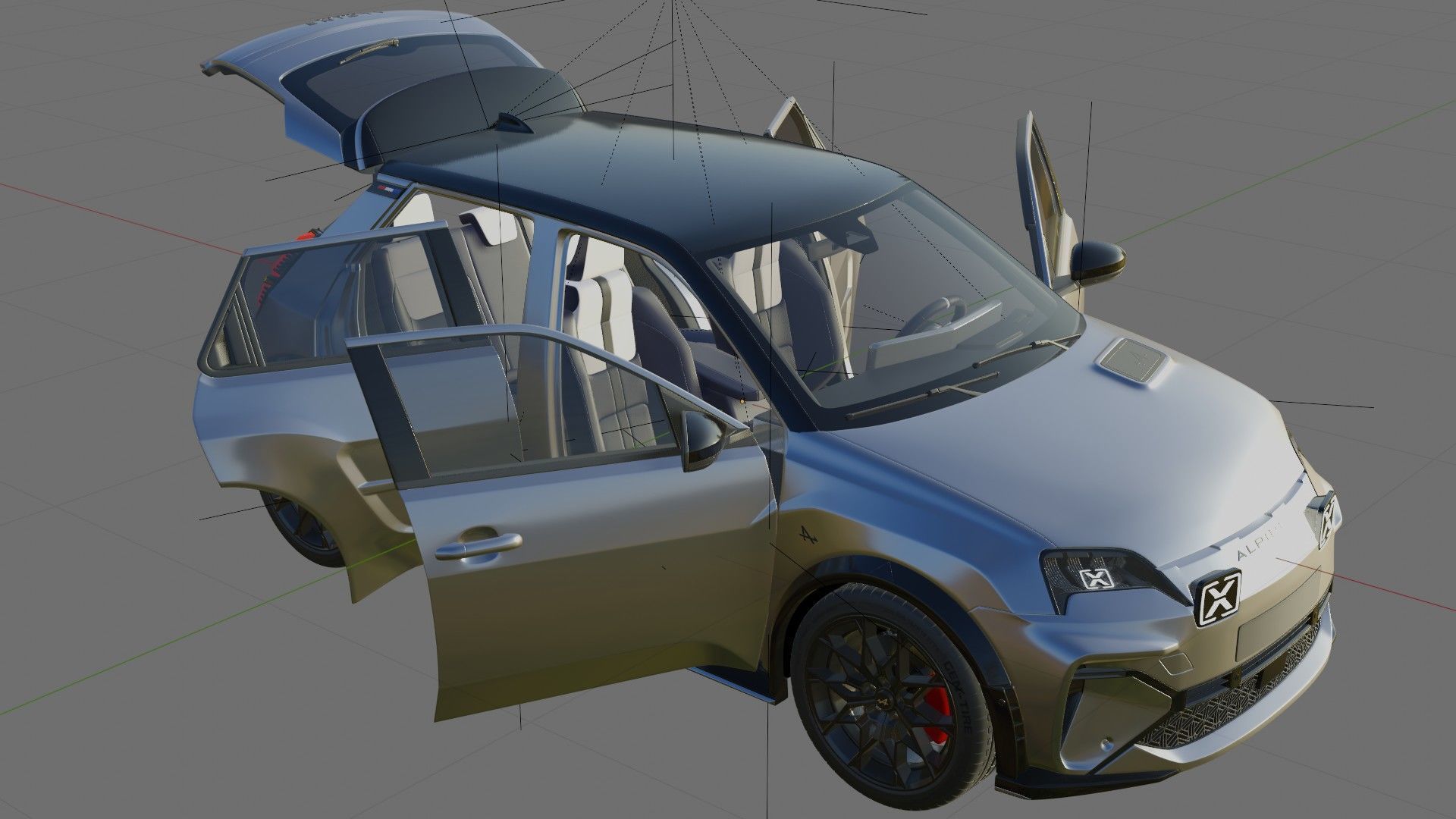 Alpine A290 GTS 2025 with interior 3D model_27