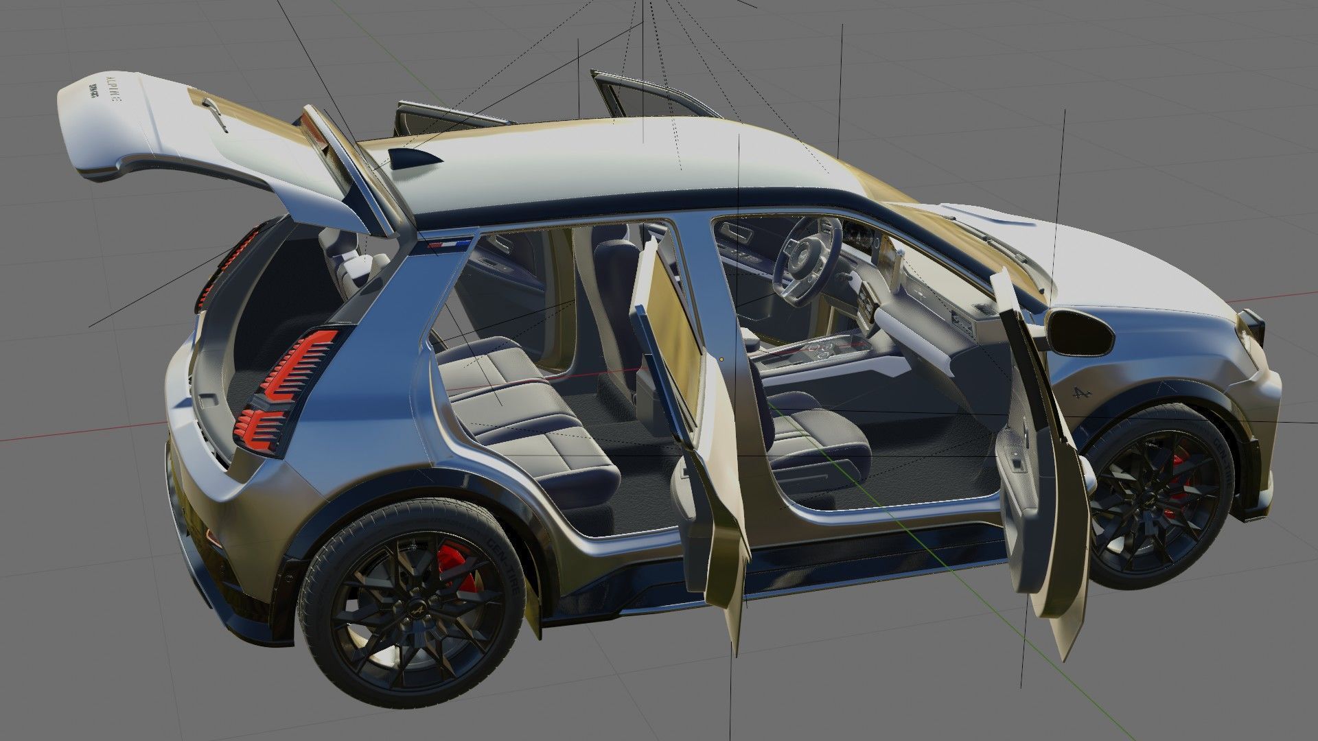 Alpine A290 GTS 2025 with interior 3D model_26