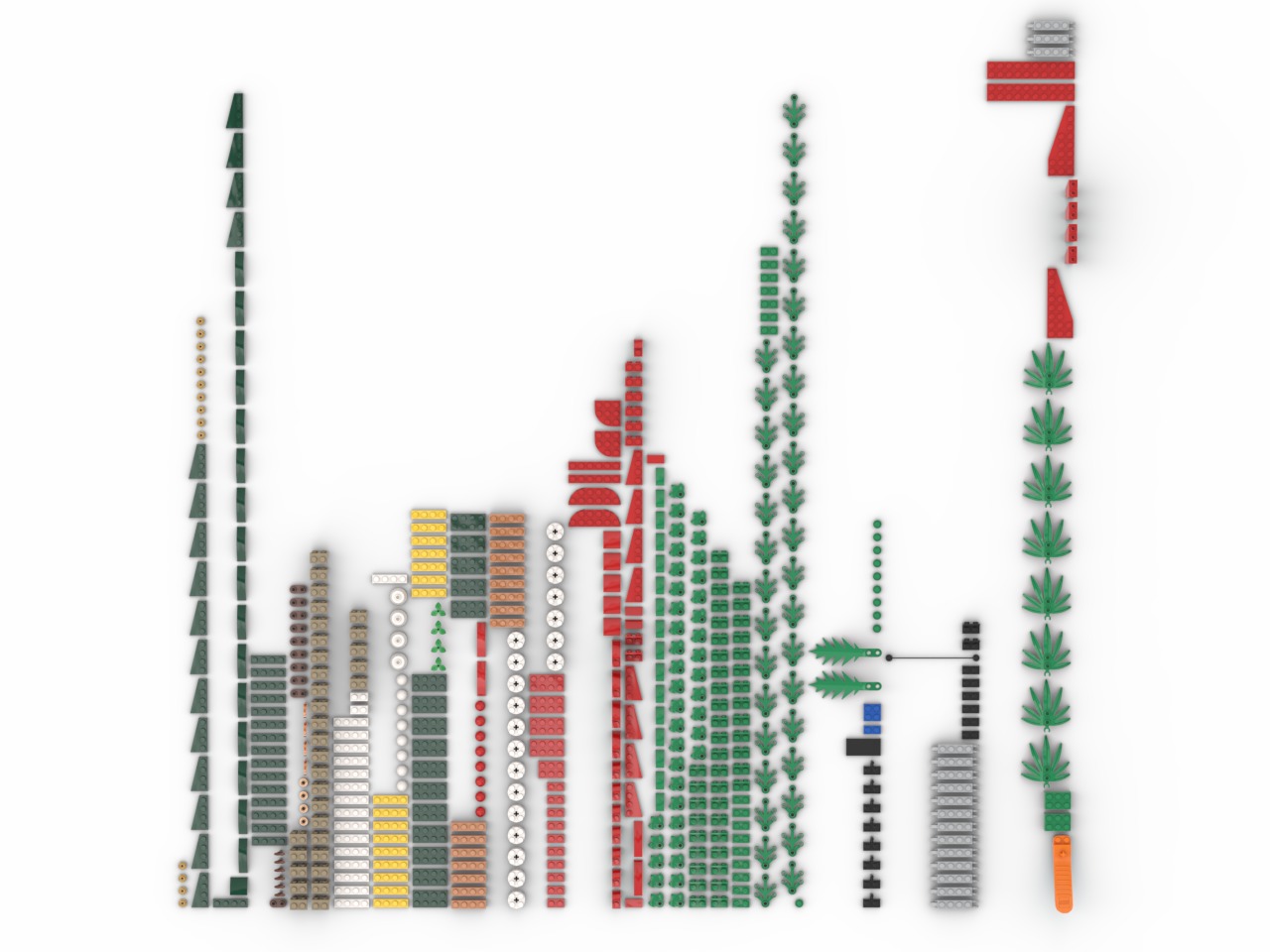 PixelBricks3D - Lego Christmas Wreath  3D print model_2