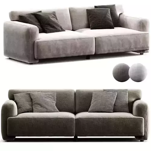 Ives Upholstered Deep Sofa With Recessed Arms