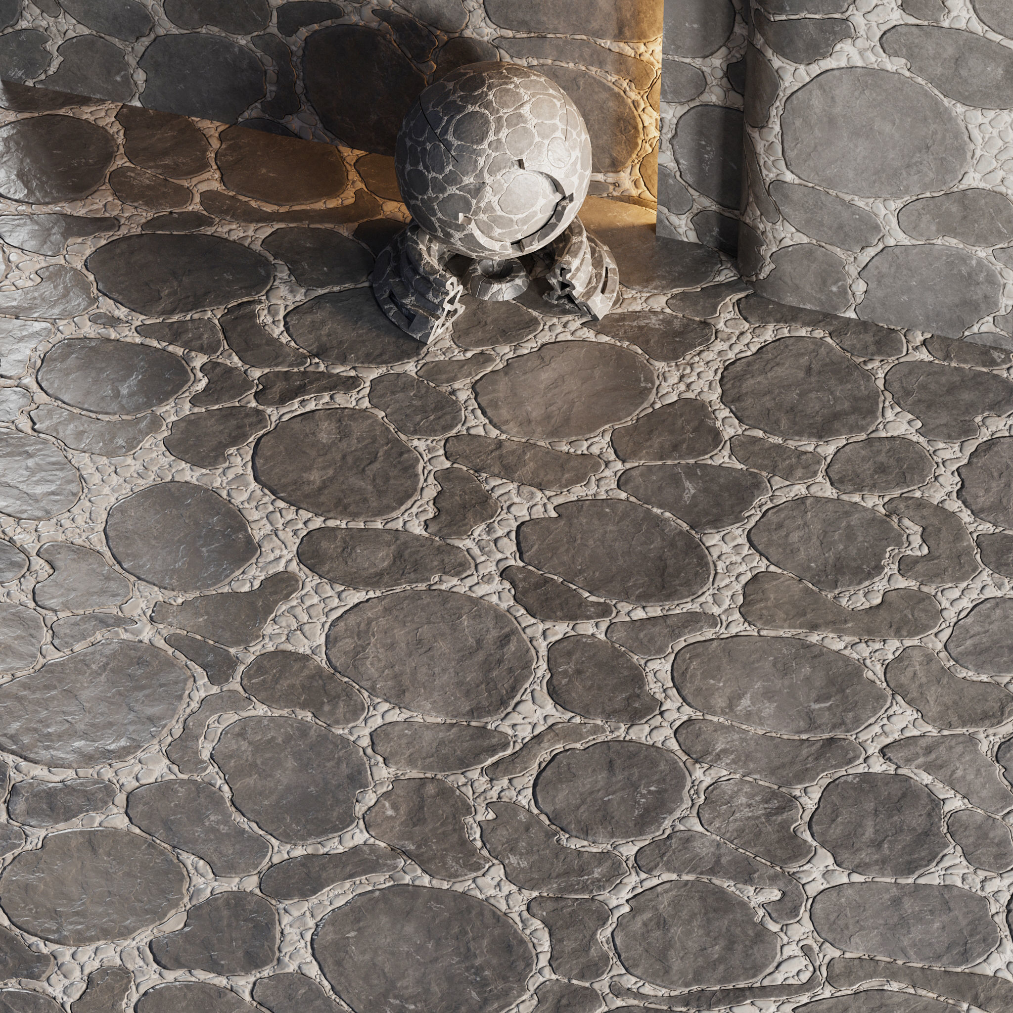 H95 Stone Field - PBR - 4K - Seamless Low-poly 3D model_1