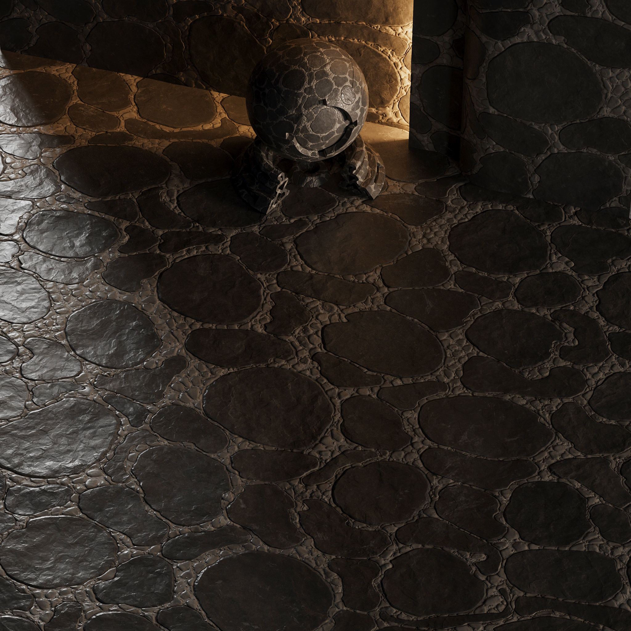 H95 Stone Field - PBR - 4K - Seamless Low-poly 3D model_2