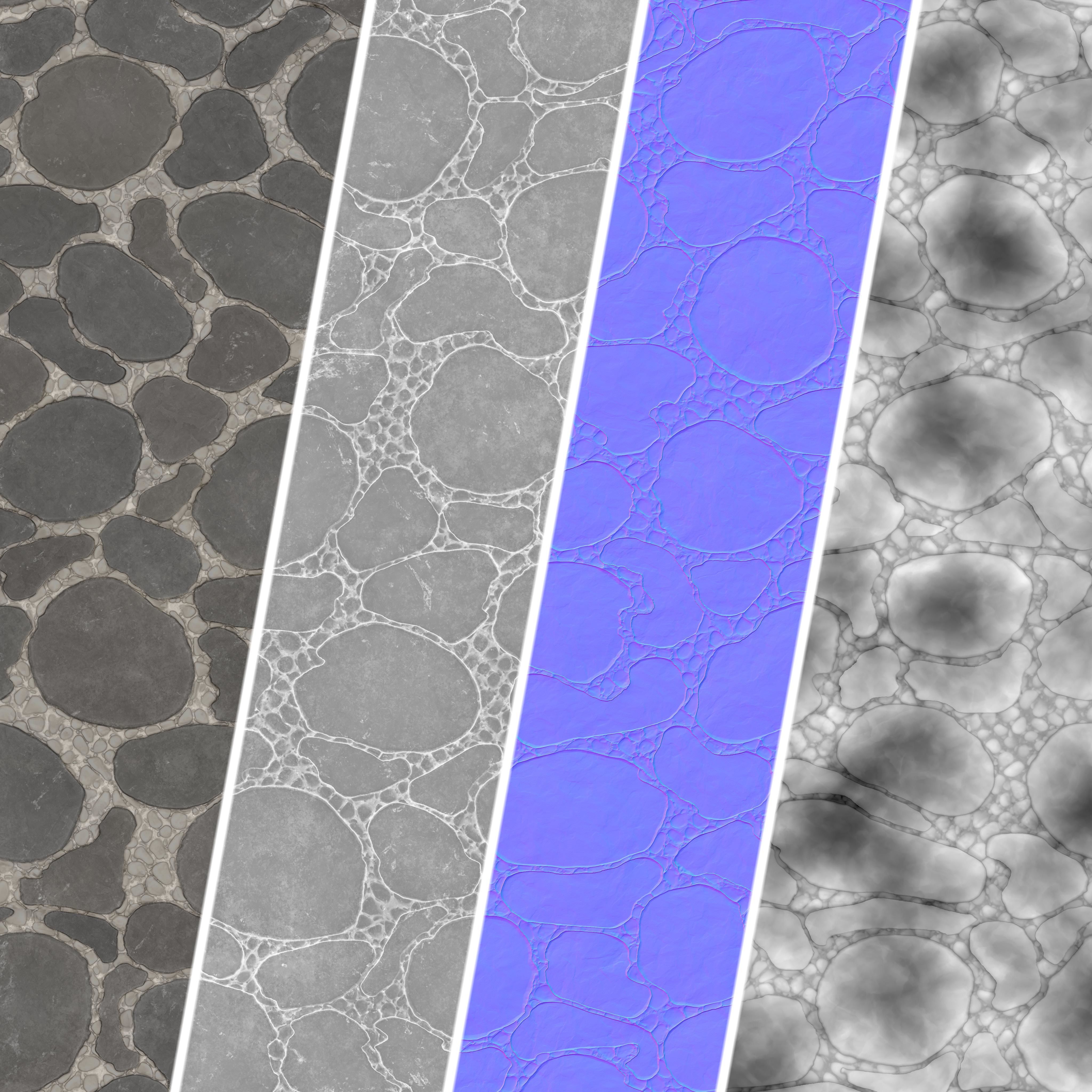 H95 Stone Field - PBR - 4K - Seamless Low-poly 3D model_7