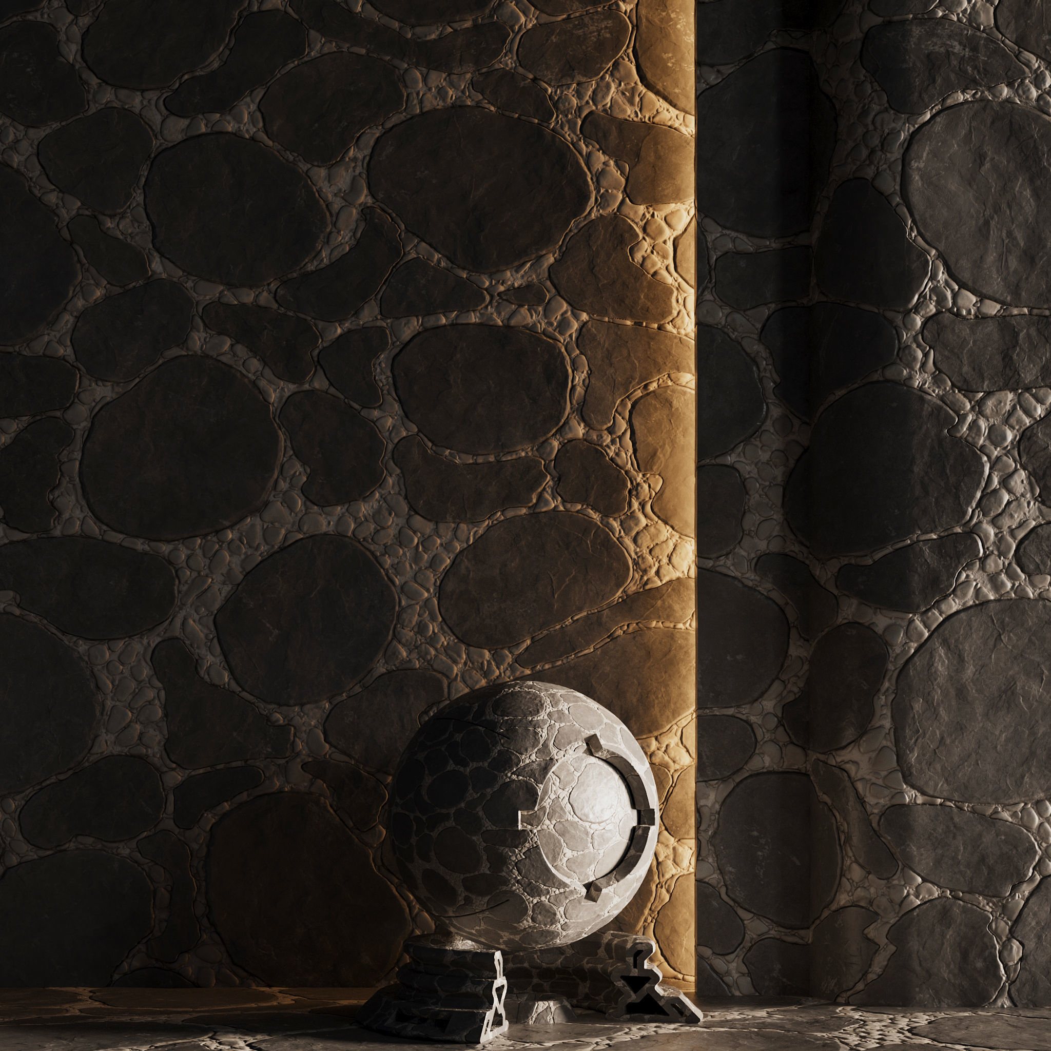 H95 Stone Field - PBR - 4K - Seamless Low-poly 3D model_4