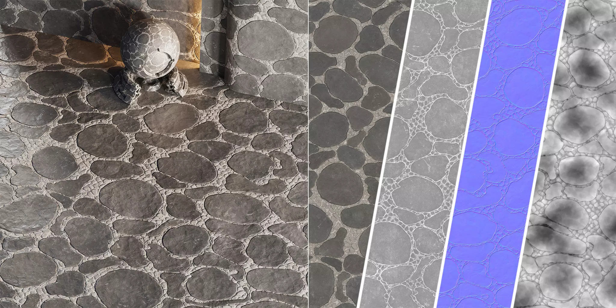 H95 Stone Field - PBR - 4K - Seamless Low-poly 3D model_0