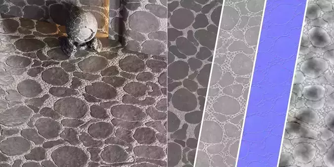 H95 Stone Field - PBR - 4K - Seamless