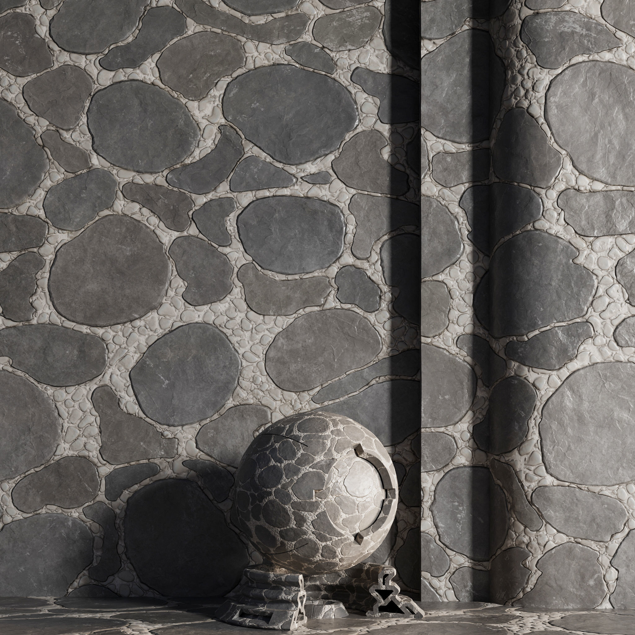 H95 Stone Field - PBR - 4K - Seamless Low-poly 3D model_3