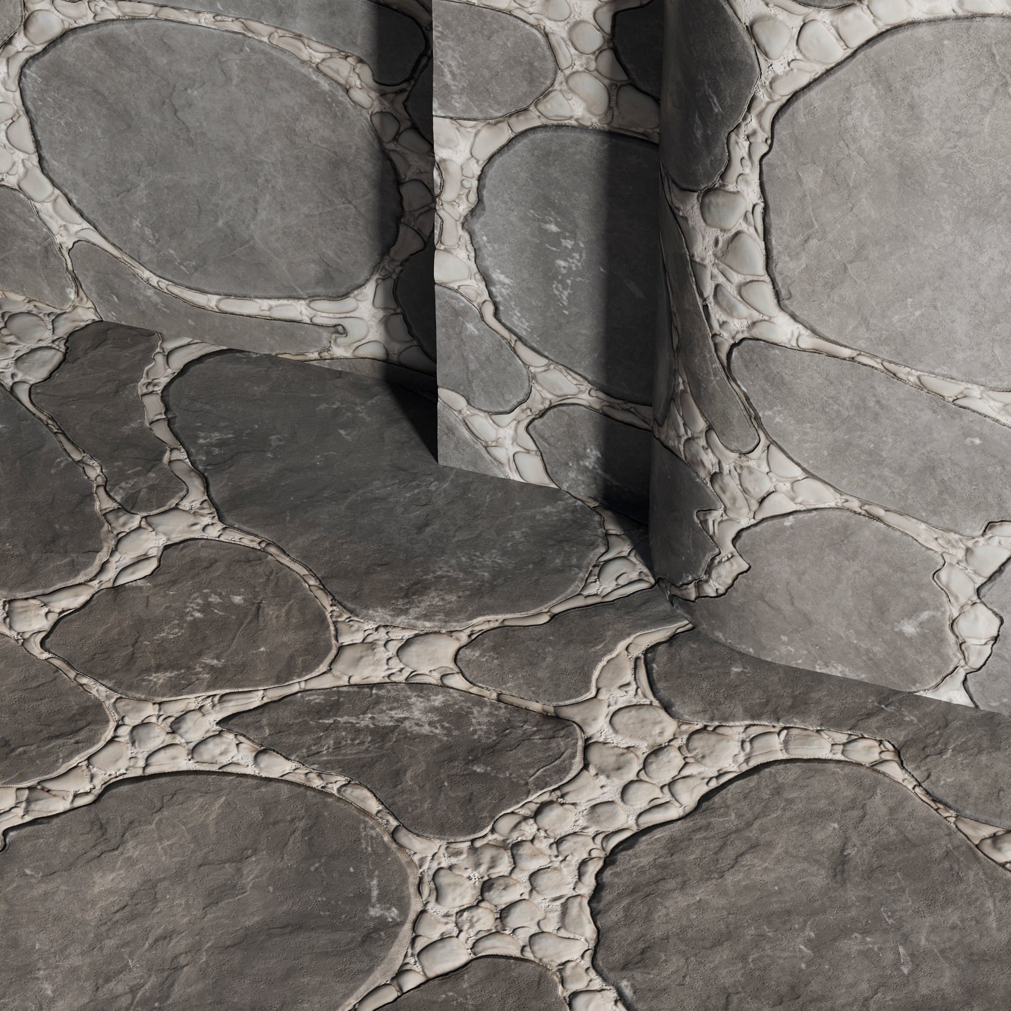 H95 Stone Field - PBR - 4K - Seamless Low-poly 3D model_5