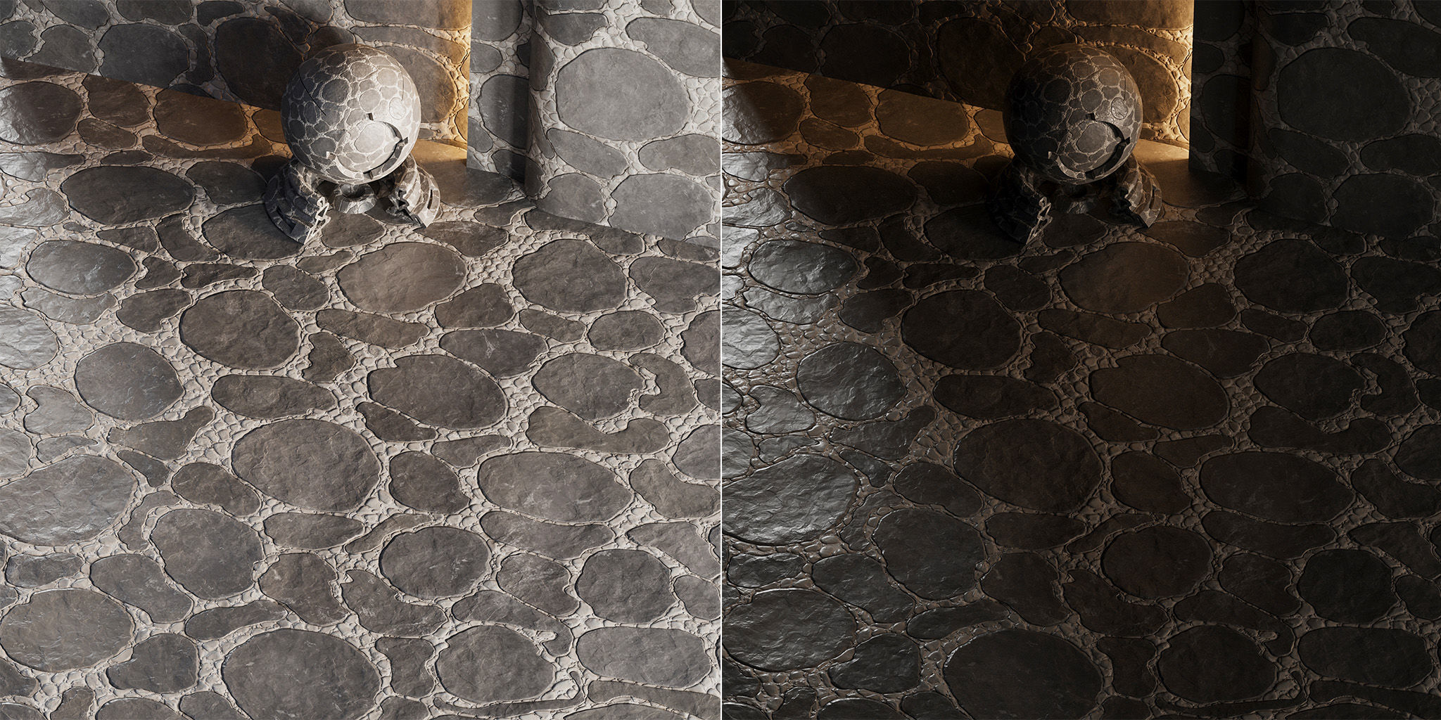 H95 Stone Field - PBR - 4K - Seamless Low-poly 3D model_8