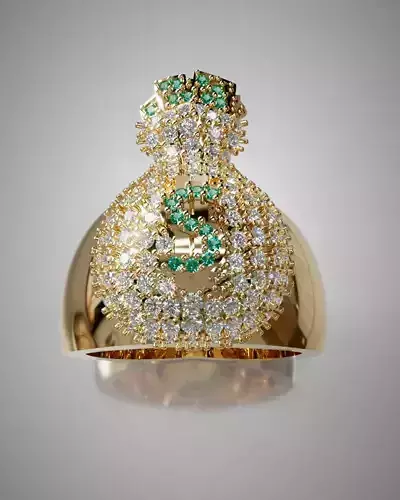 Anillo de saco de dinero 3D print model