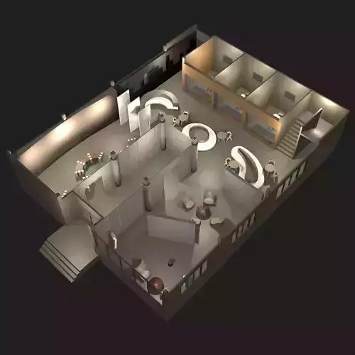 Showroom and office plan 24ZZ01 3D model