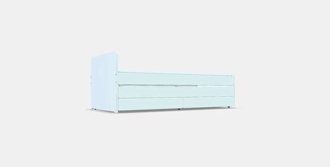 SLAKT Bed frame with drawer bed  storage space Low-poly 3D model