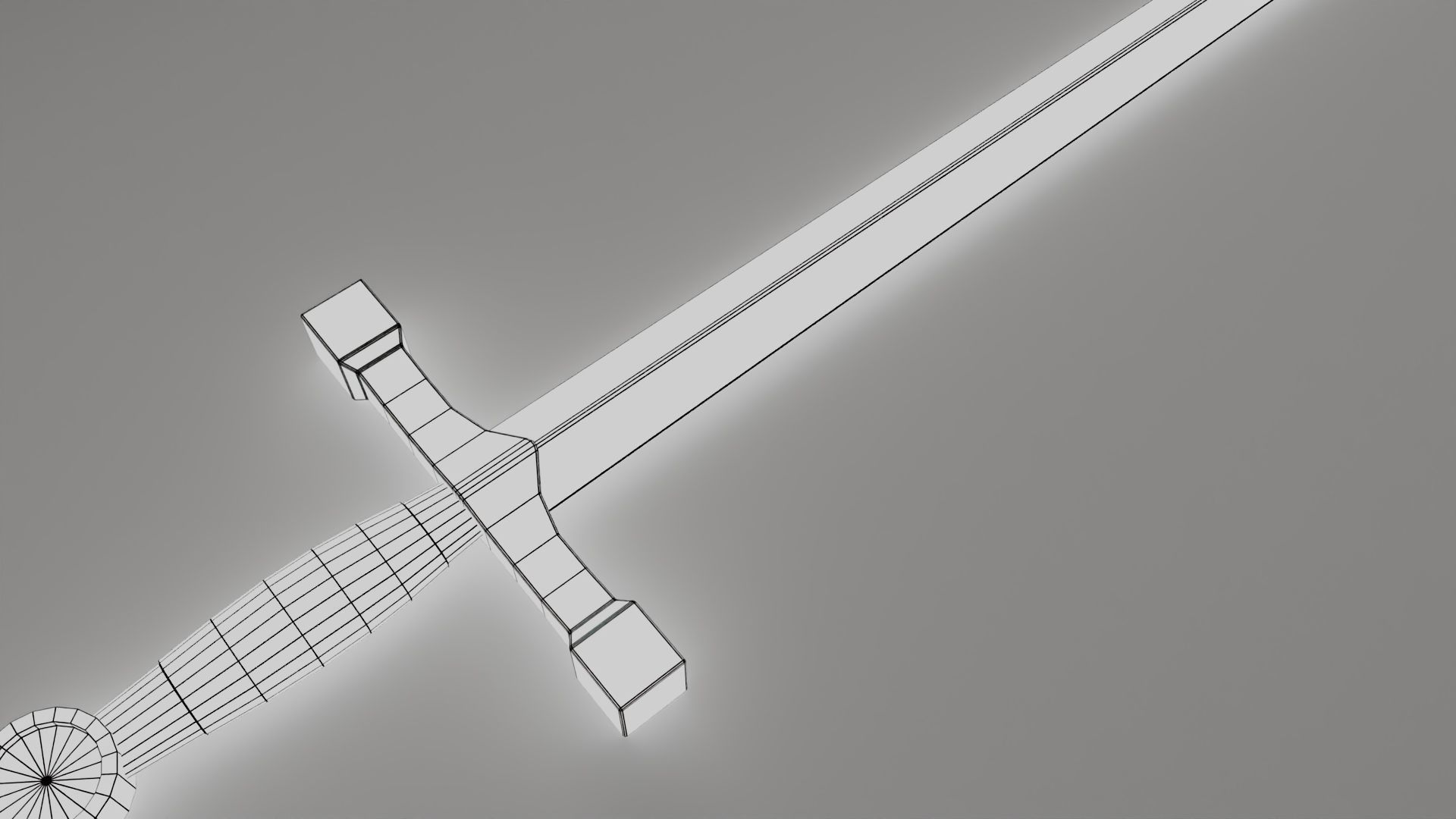 Simple Realistic Sword Low-poly 3D model_6