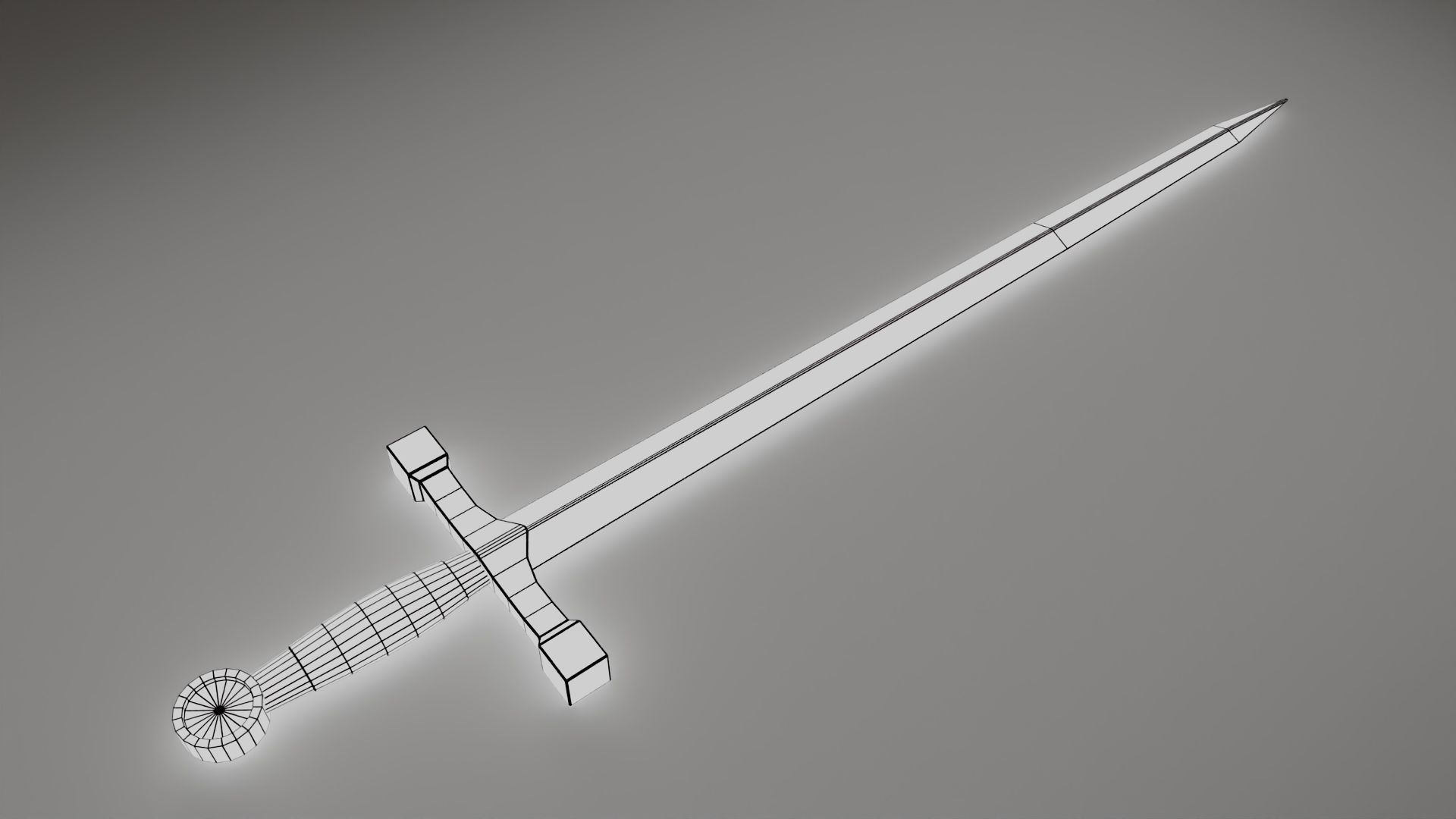 Simple Realistic Sword Low-poly 3D model_2