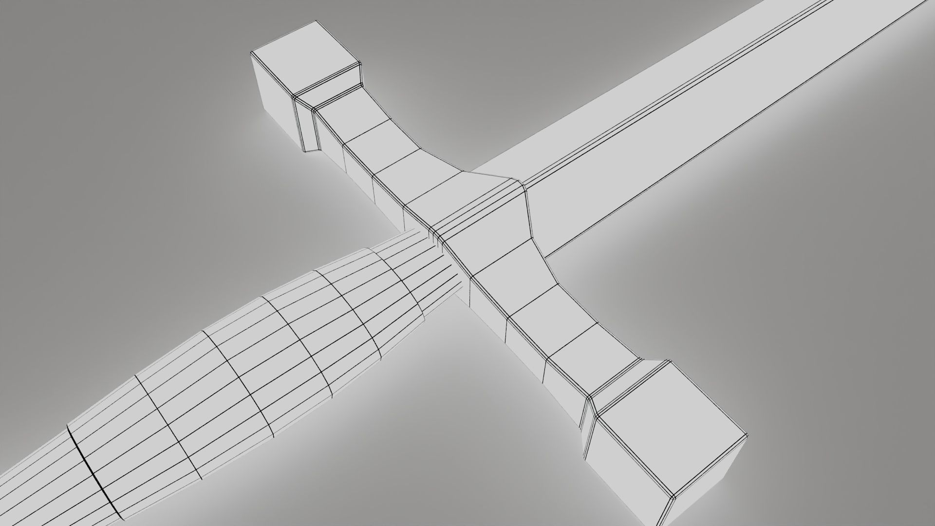 Simple Realistic Sword Low-poly 3D model_1