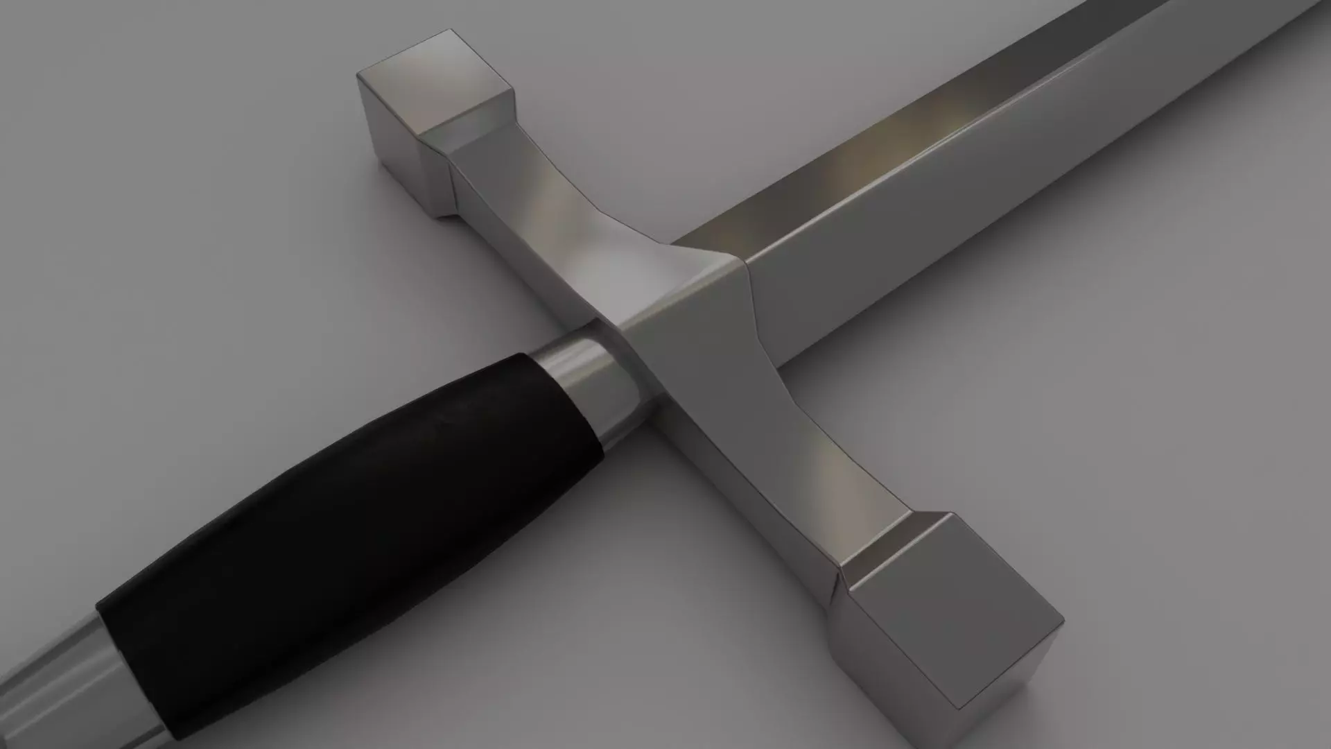 Simple Realistic Sword Low-poly 3D model_0