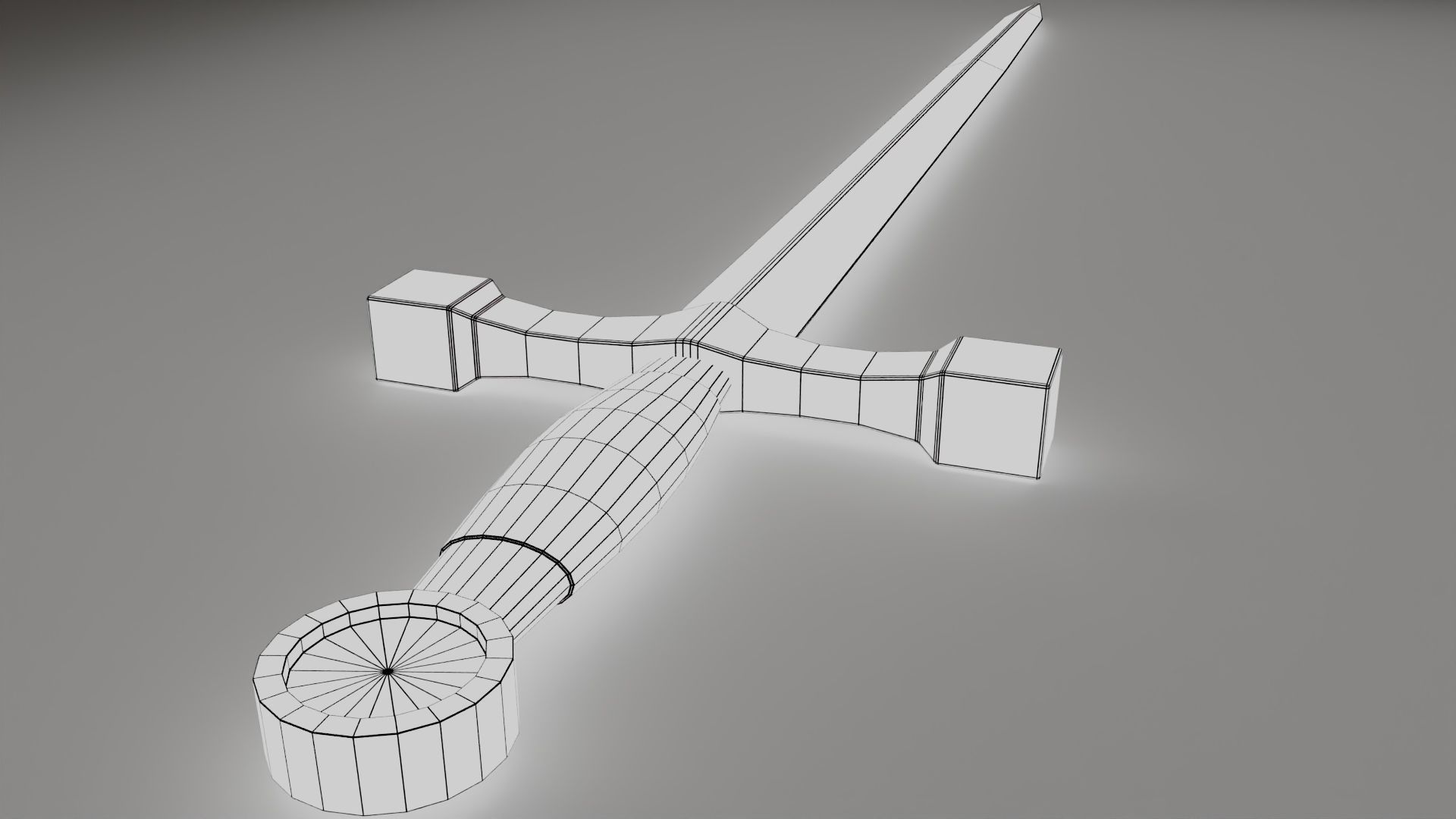 Simple Realistic Sword Low-poly 3D model_4