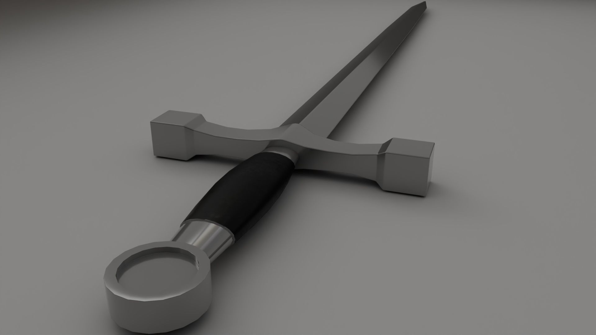 Simple Realistic Sword Low-poly 3D model_5