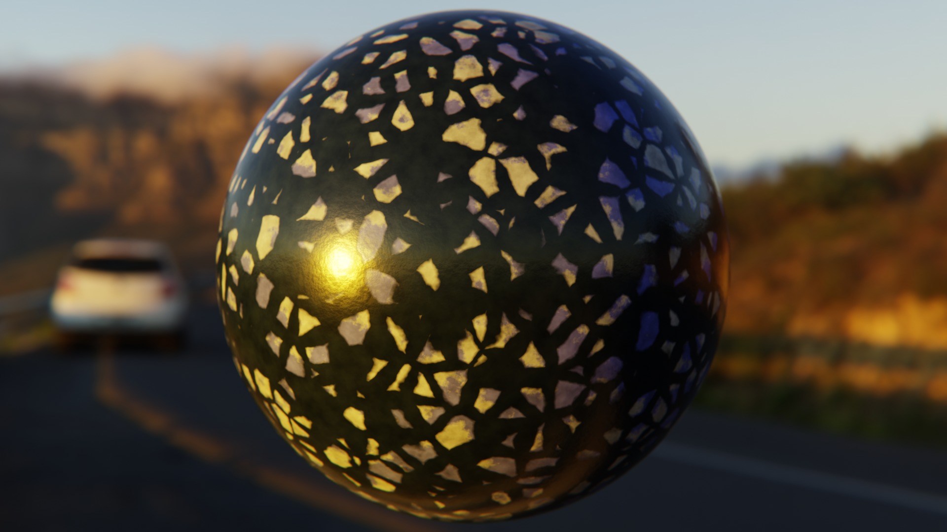 Procedural Purple Terrazzo Marble Texture - Night Accent Texture_2