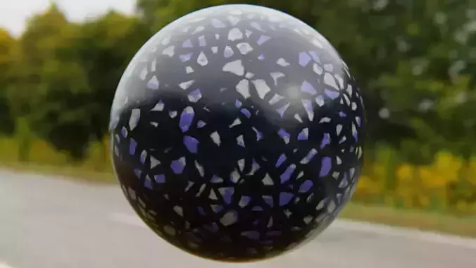 Procedural Purple Terrazzo Marble Texture - Night Accent