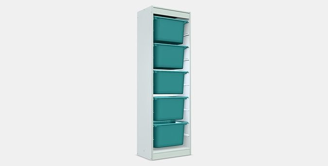 TROFAST Storage combination with boxes 39 Low-poly 3D model