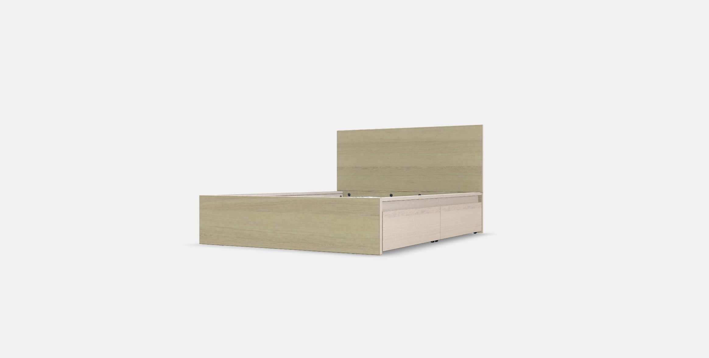 MALM Bed frame high w 2 storage boxes 21 Low-poly 3D model_11