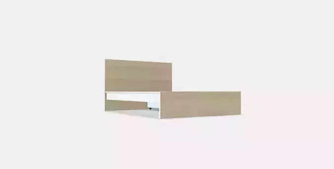 MALM Bed frame high w 2 storage boxes 21 Low-poly 3D model