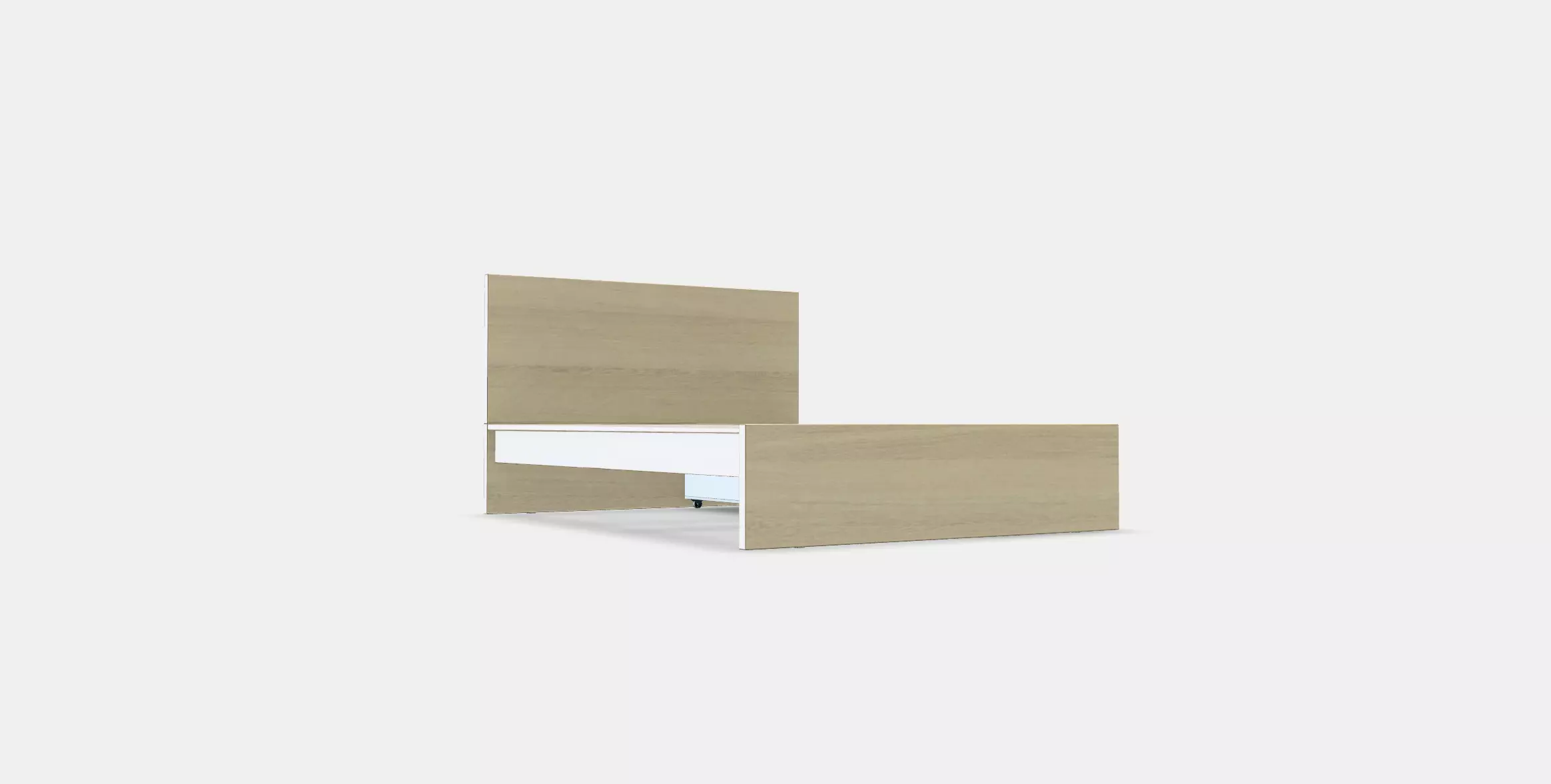 MALM Bed frame high w 2 storage boxes 21 Low-poly 3D model_0