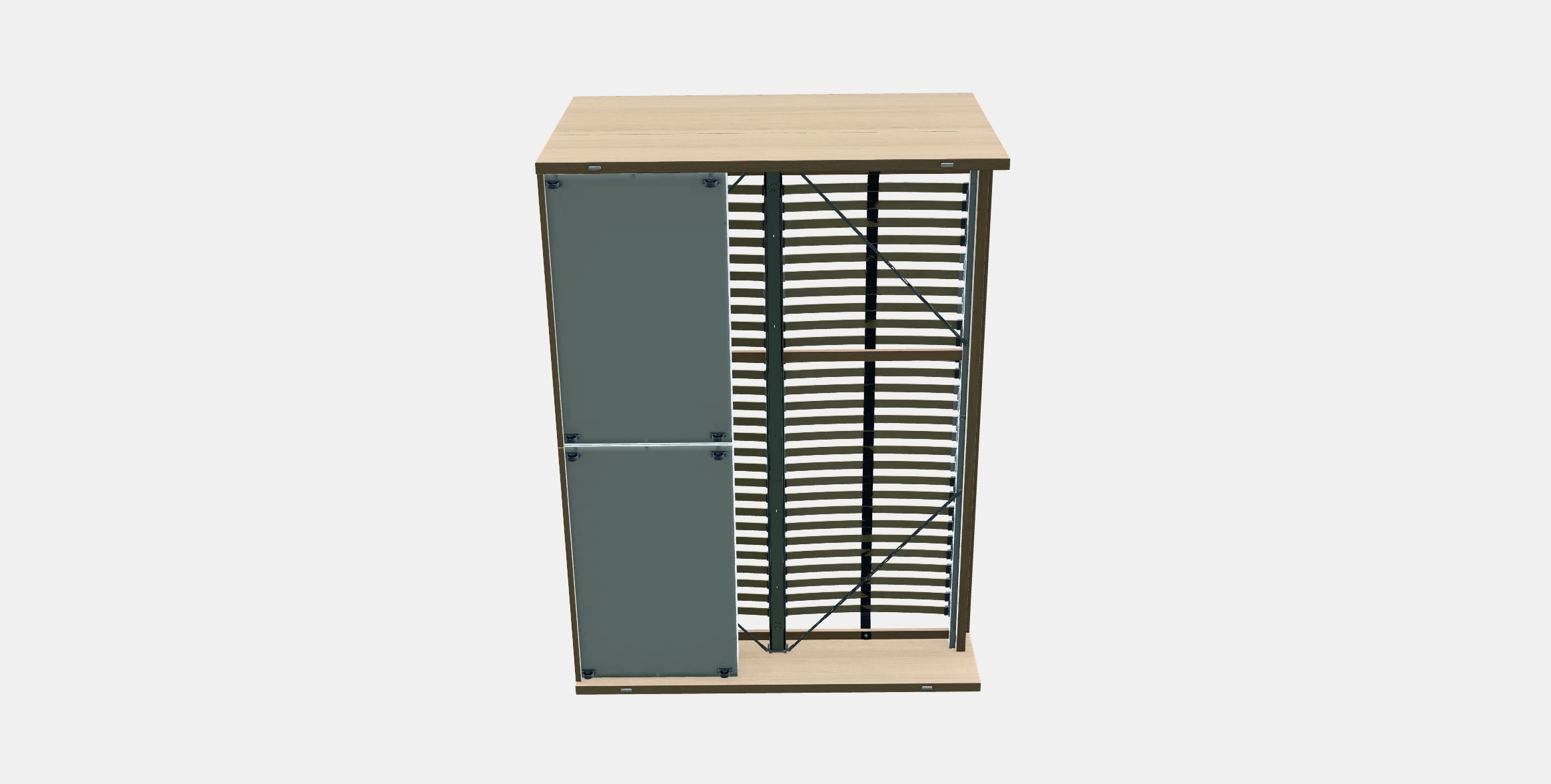 MALM Bed frame high w 2 storage boxes 21 Low-poly 3D model_5