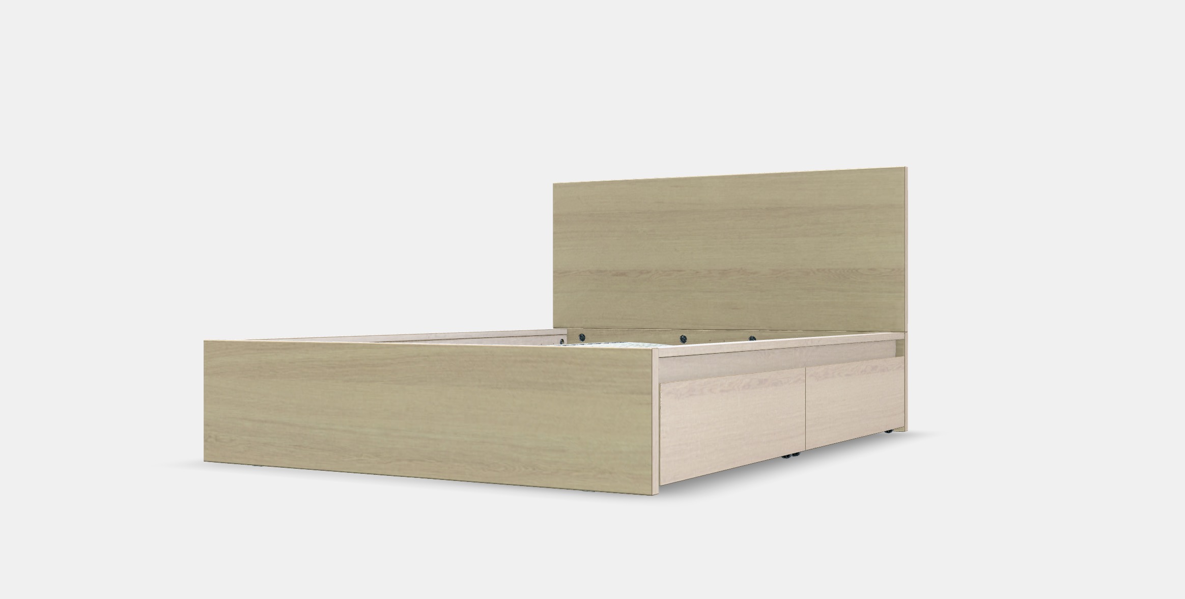 MALM Bed frame high w 2 storage boxes 21 Low-poly 3D model_13