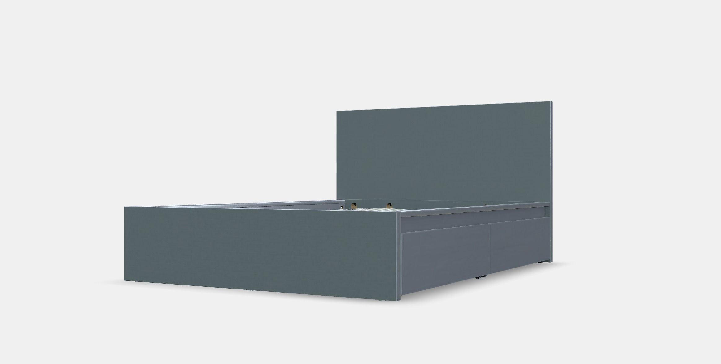 MALM Bed frame high w 2 storage boxes 22 Low-poly 3D model_13