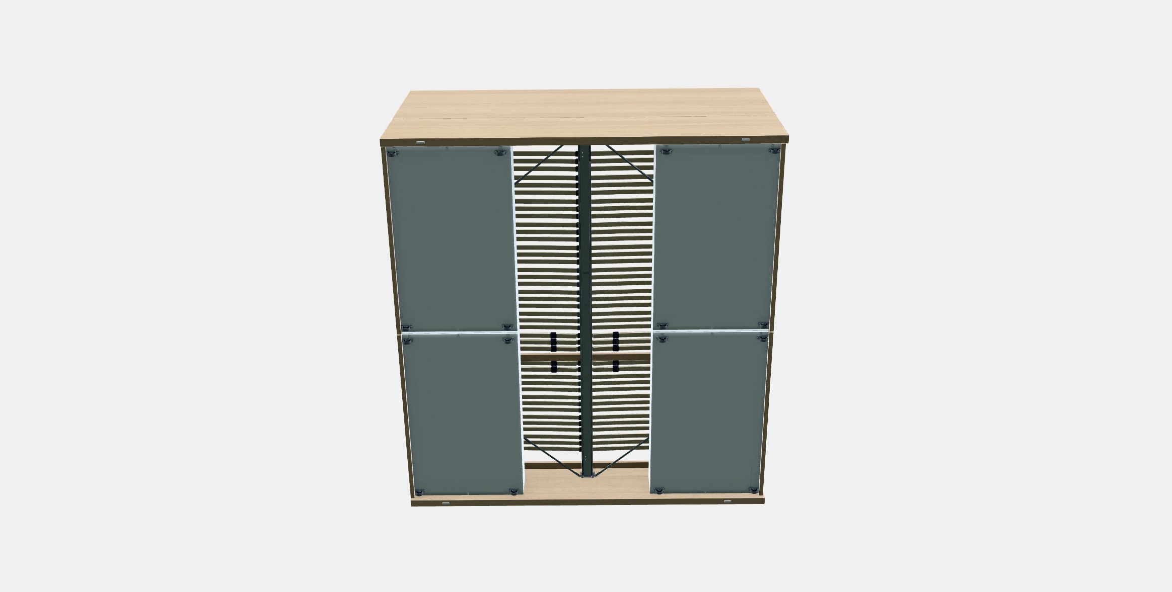 MALM Bed frame high w 4 storage boxes 14 Low-poly 3D model_6