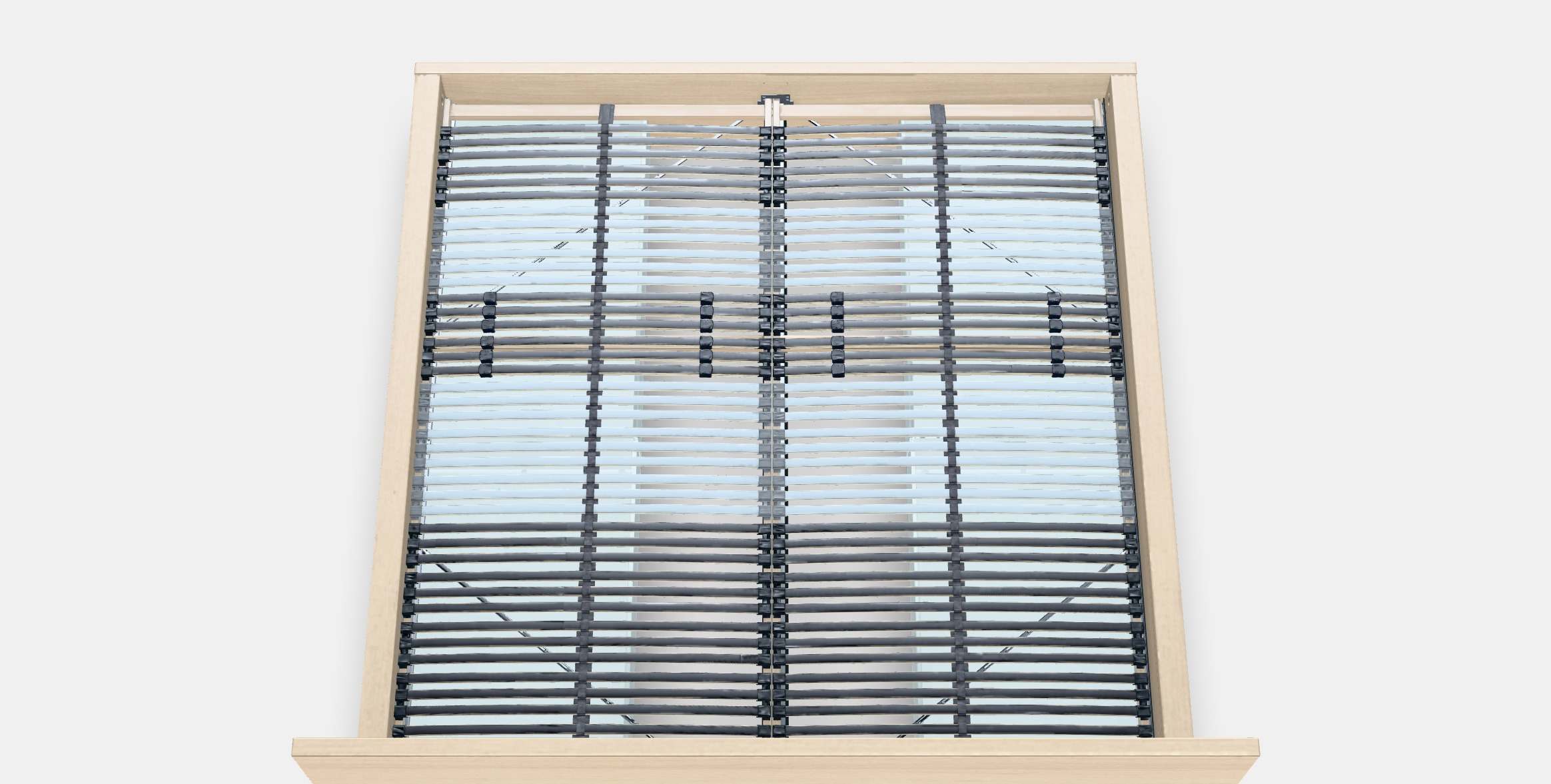 MALM Bed frame high w 4 storage boxes 14 Low-poly 3D model_2