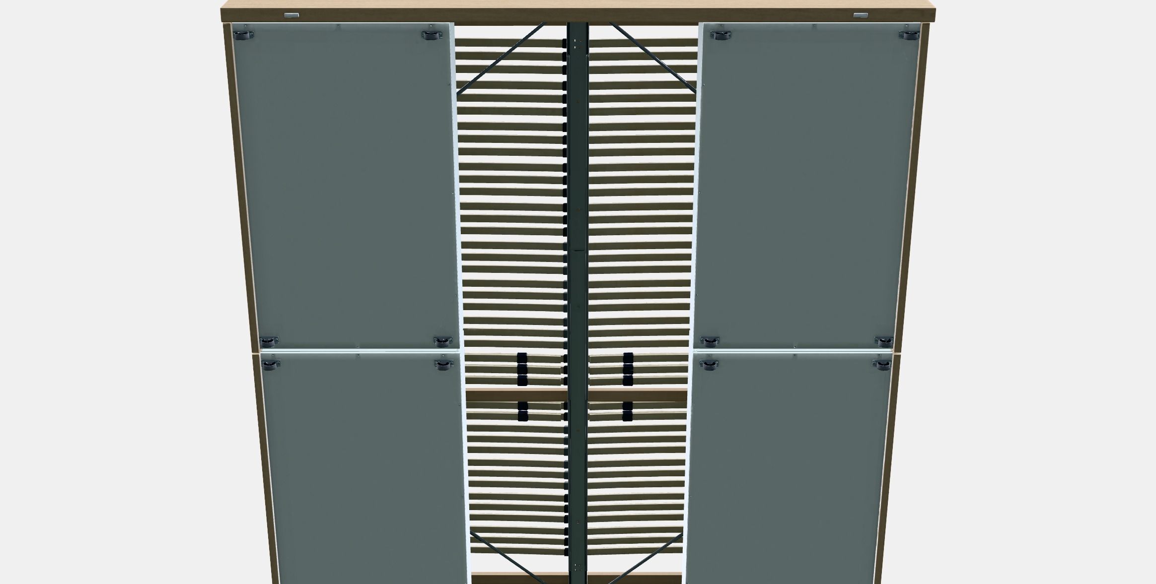 MALM Bed frame high w 4 storage boxes 14 Low-poly 3D model_7