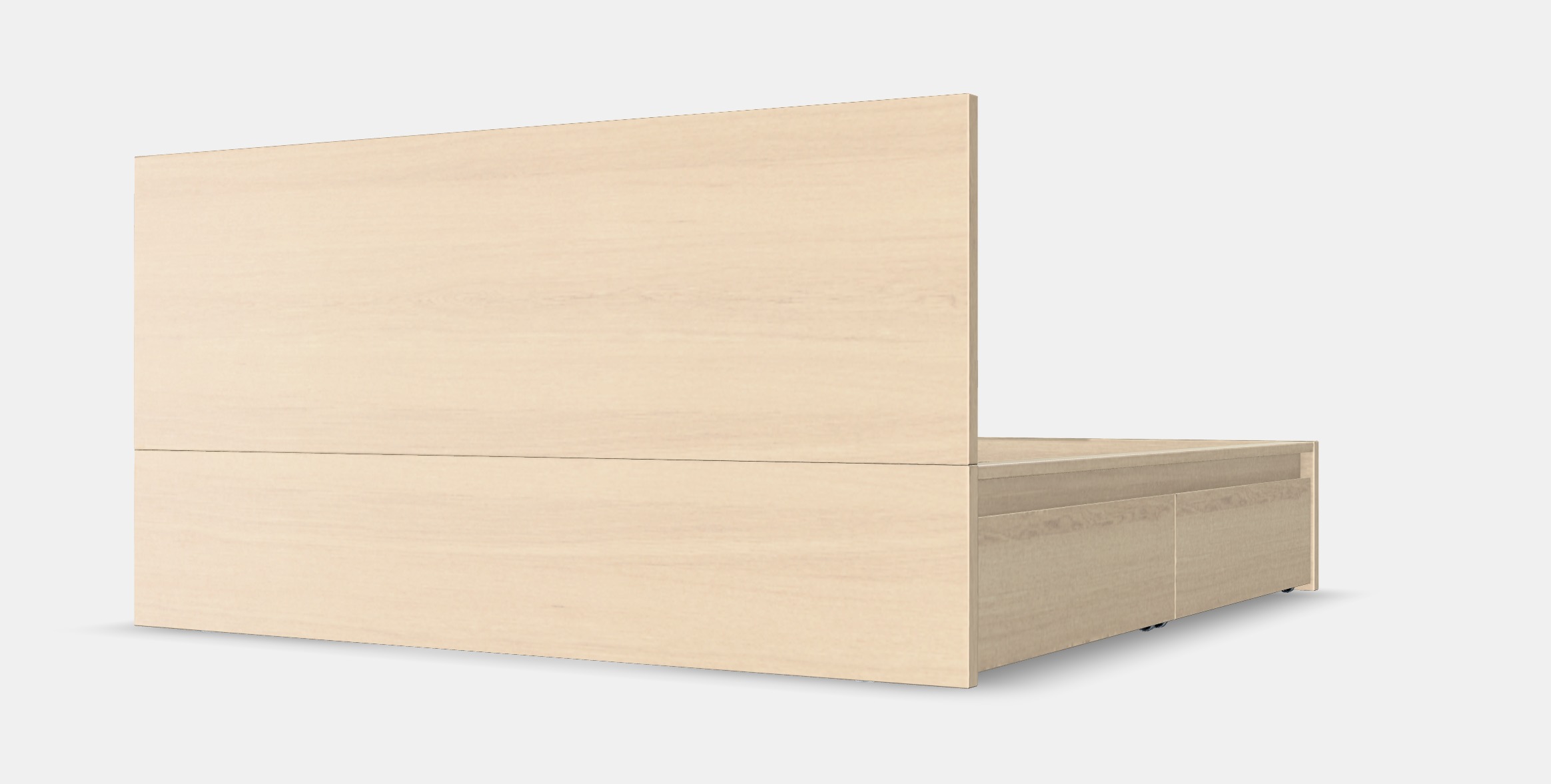 MALM Bed frame high w 4 storage boxes 14 Low-poly 3D model_4