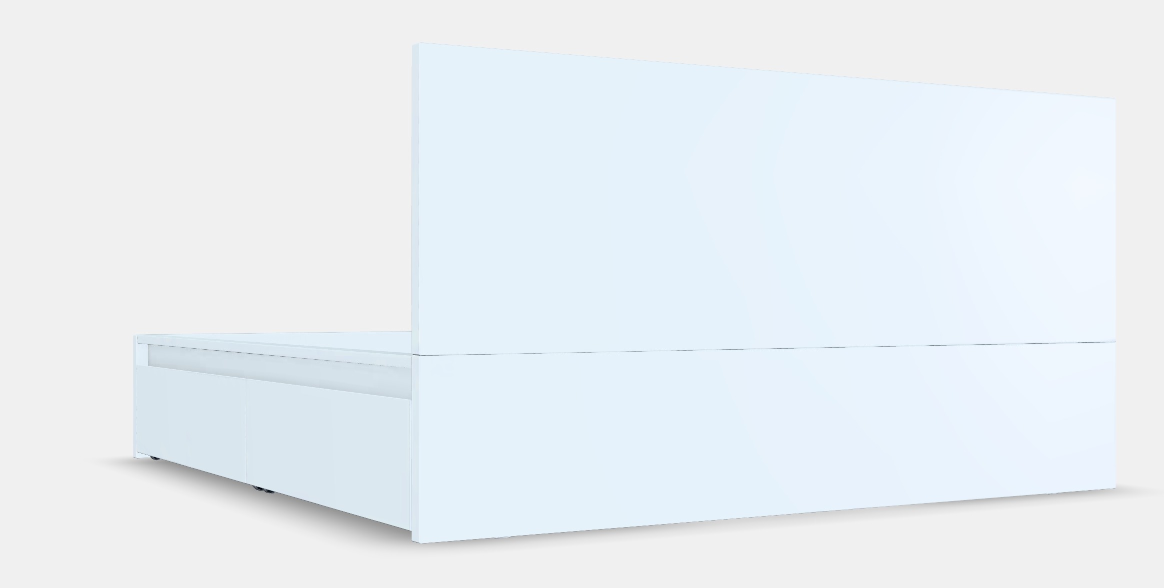 MALM Bed frame high w 4 storage boxes 15 Low-poly 3D model_2