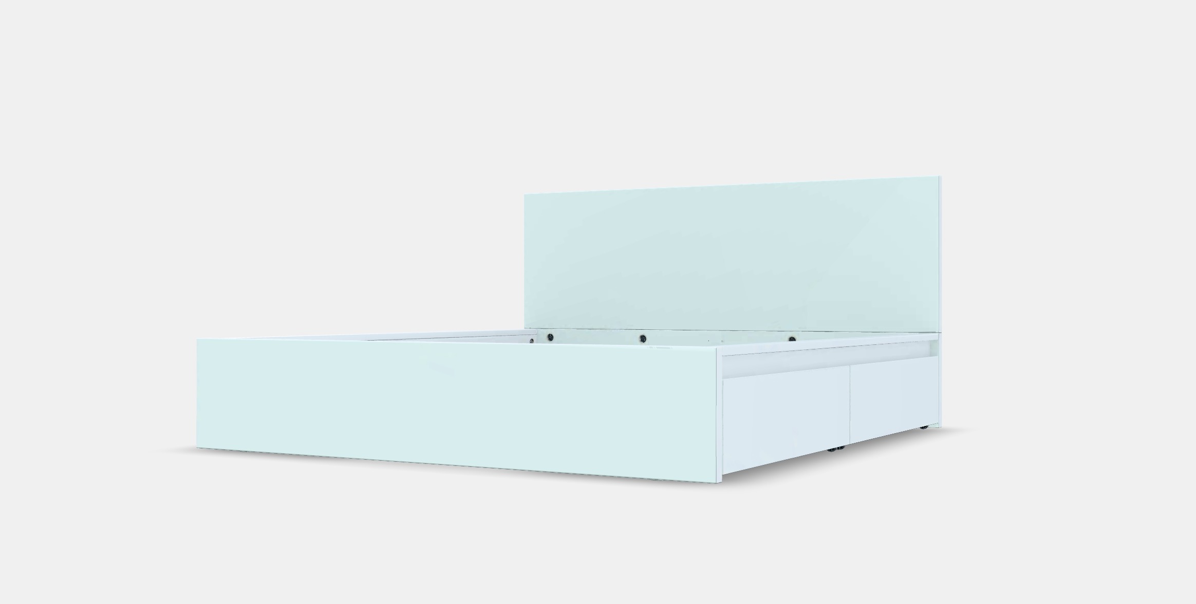 MALM Bed frame high w 4 storage boxes 15 Low-poly 3D model_13