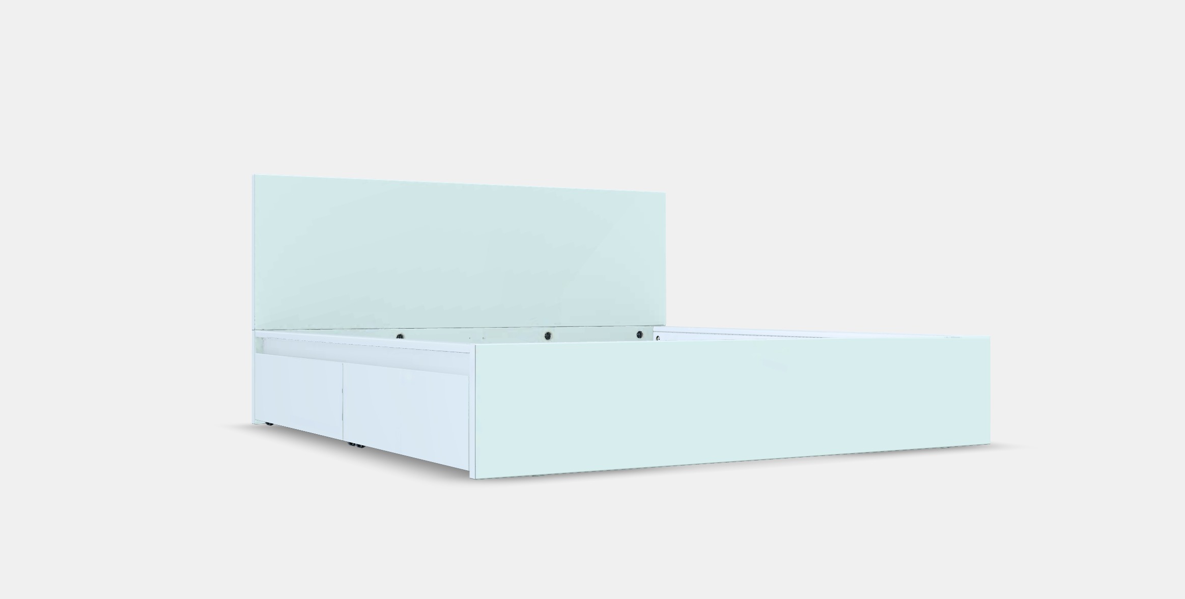 MALM Bed frame high w 4 storage boxes 15 Low-poly 3D model_9