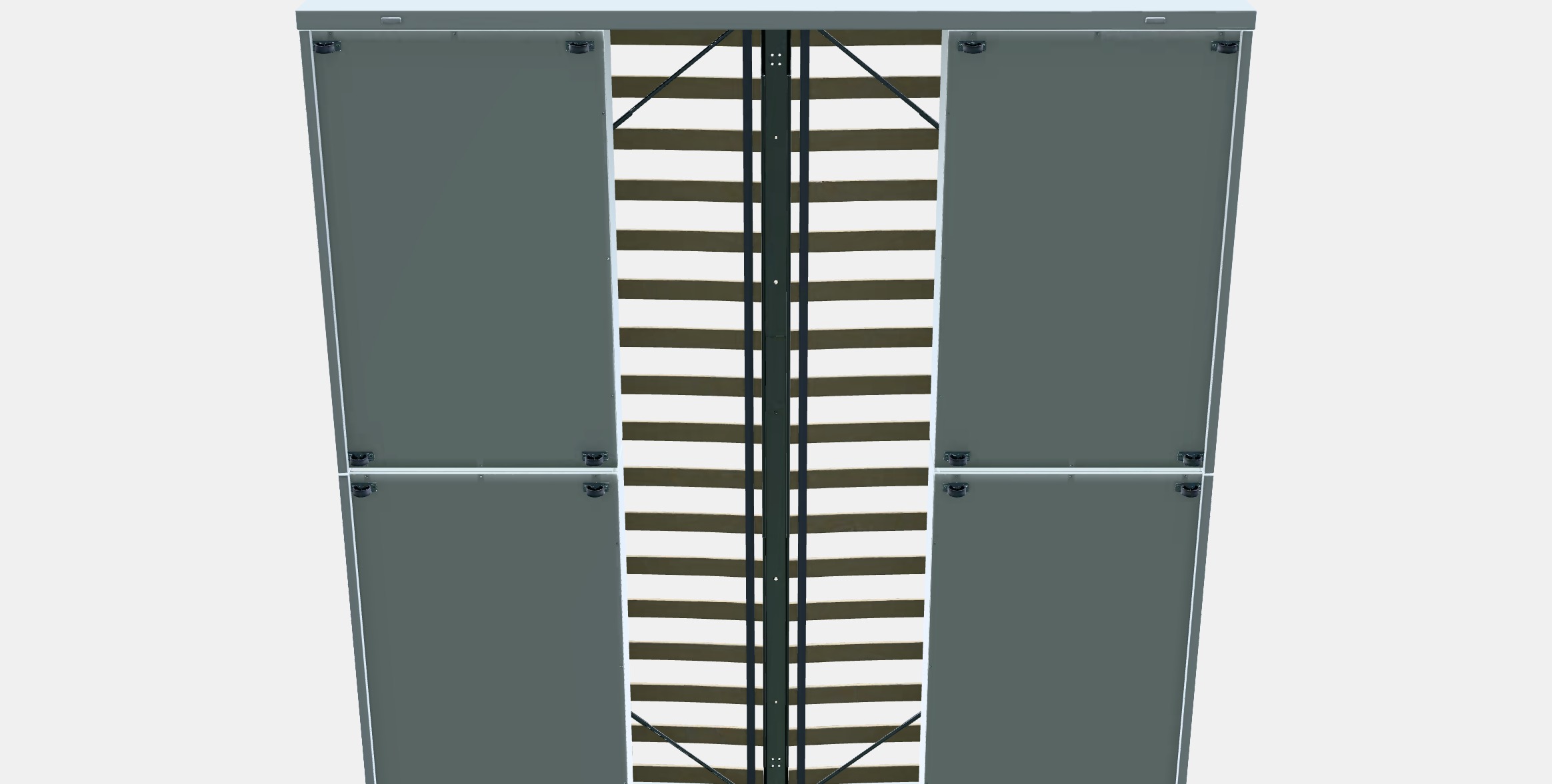 MALM Bed frame high w 4 storage boxes 15 Low-poly 3D model_8