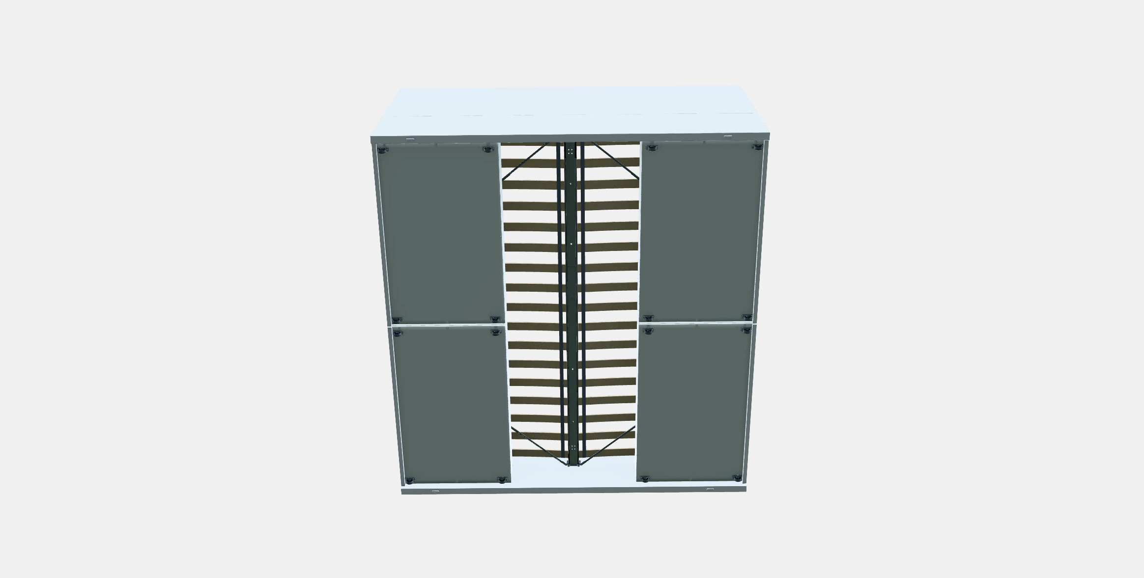 MALM Bed frame high w 4 storage boxes 15 Low-poly 3D model_7