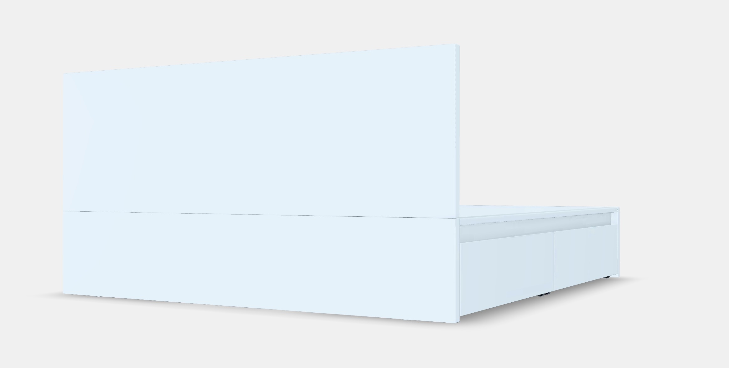 MALM Bed frame high w 4 storage boxes 15 Low-poly 3D model_5