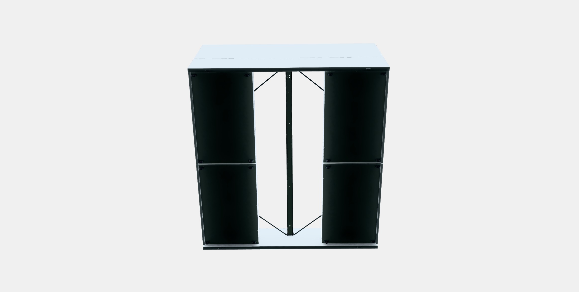 MALM Bed frame high w 4 storage boxes 16 Low-poly 3D model_7