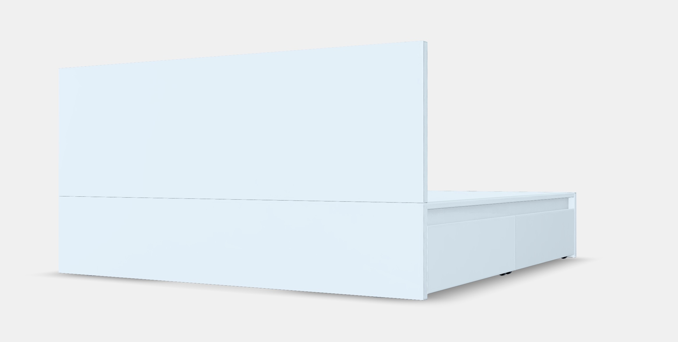 MALM Bed frame high w 4 storage boxes 16 Low-poly 3D model_6