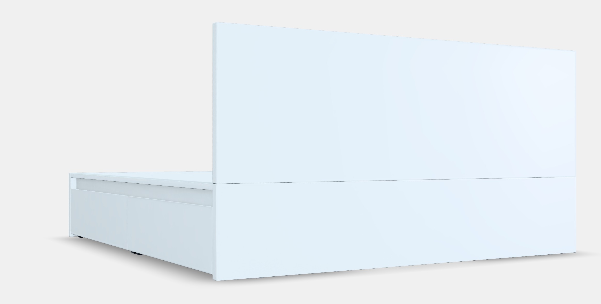 MALM Bed frame high w 4 storage boxes 16 Low-poly 3D model_2