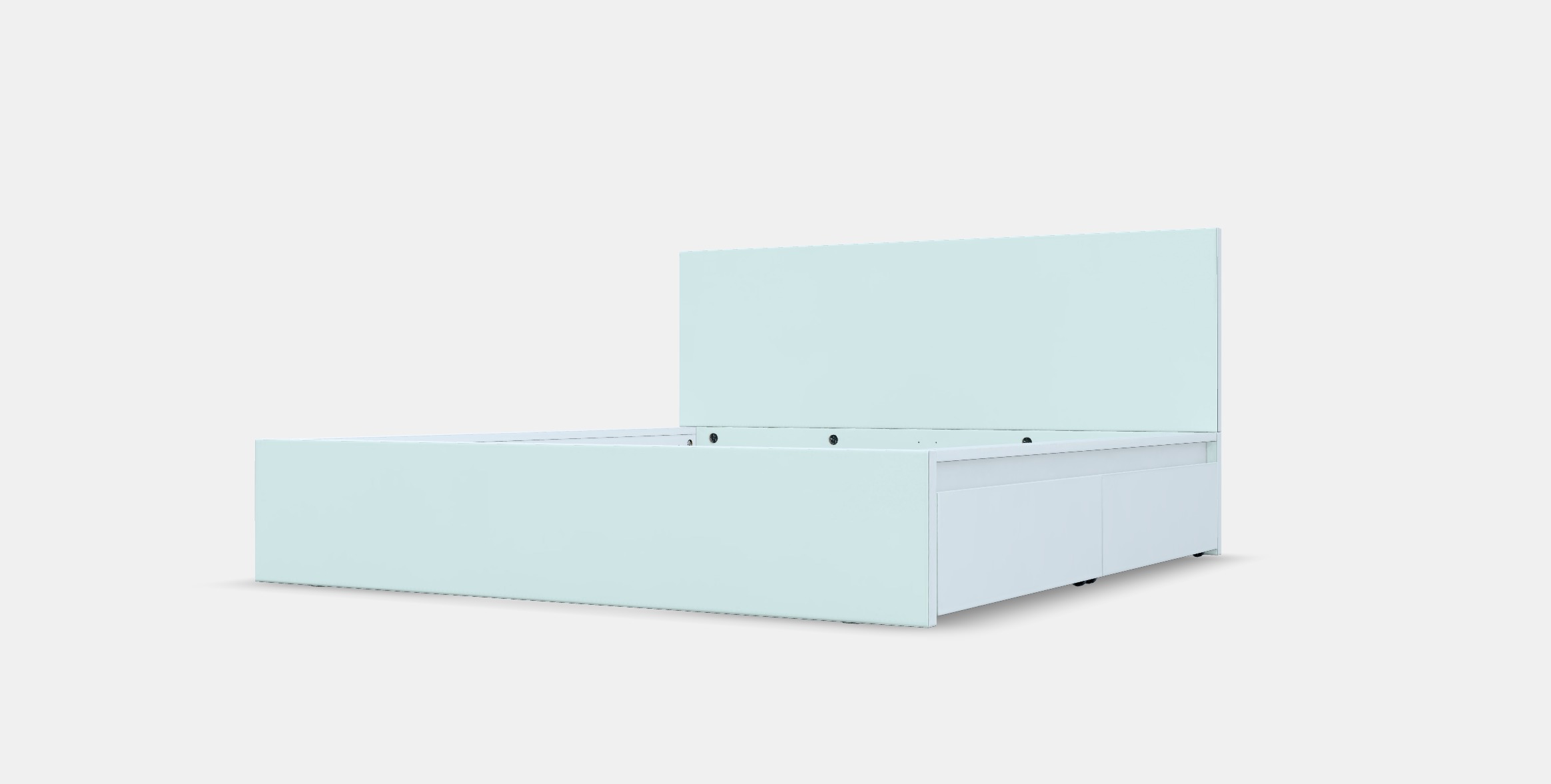 MALM Bed frame high w 4 storage boxes 16 Low-poly 3D model_13