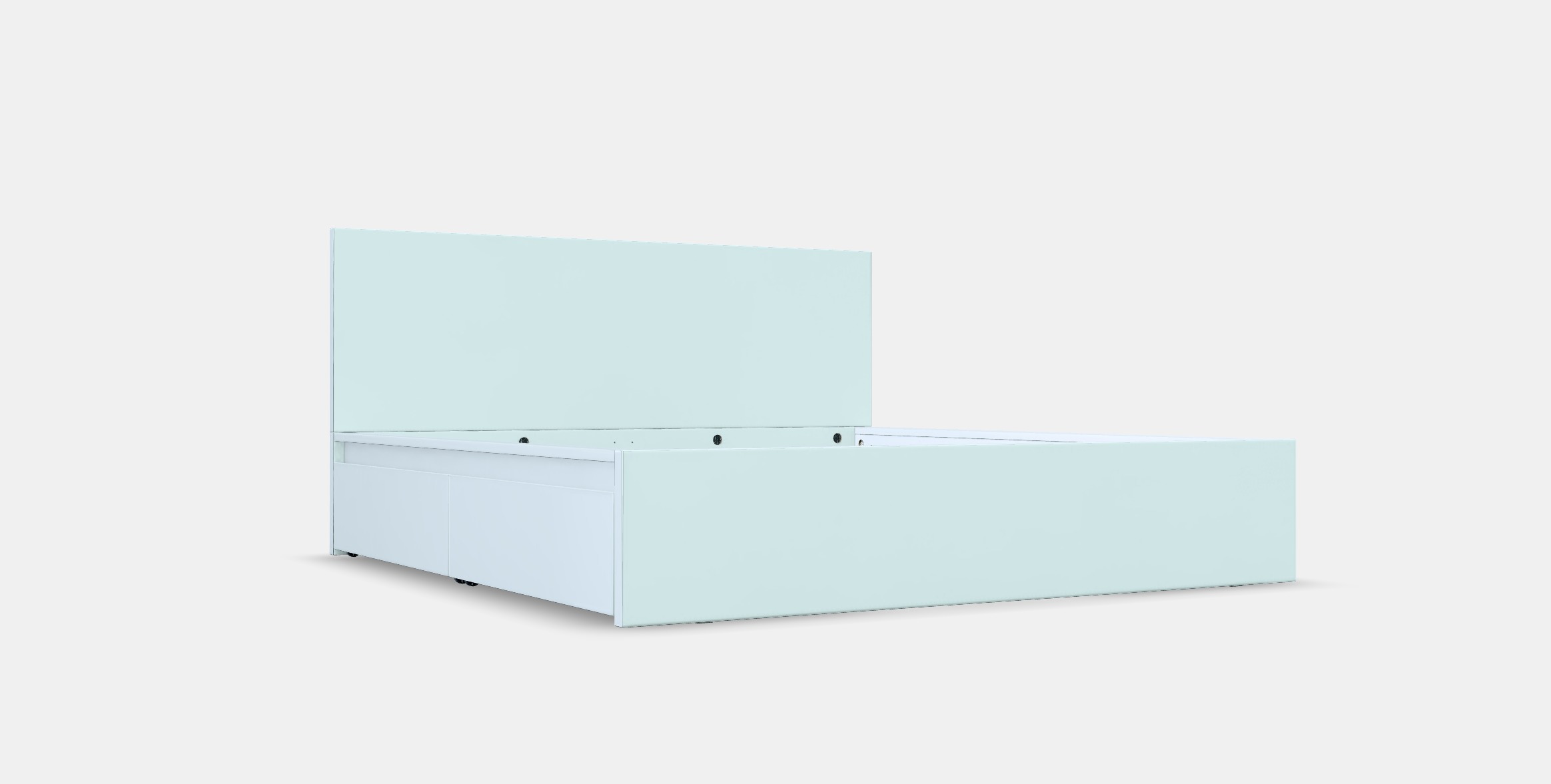 MALM Bed frame high w 4 storage boxes 16 Low-poly 3D model_9