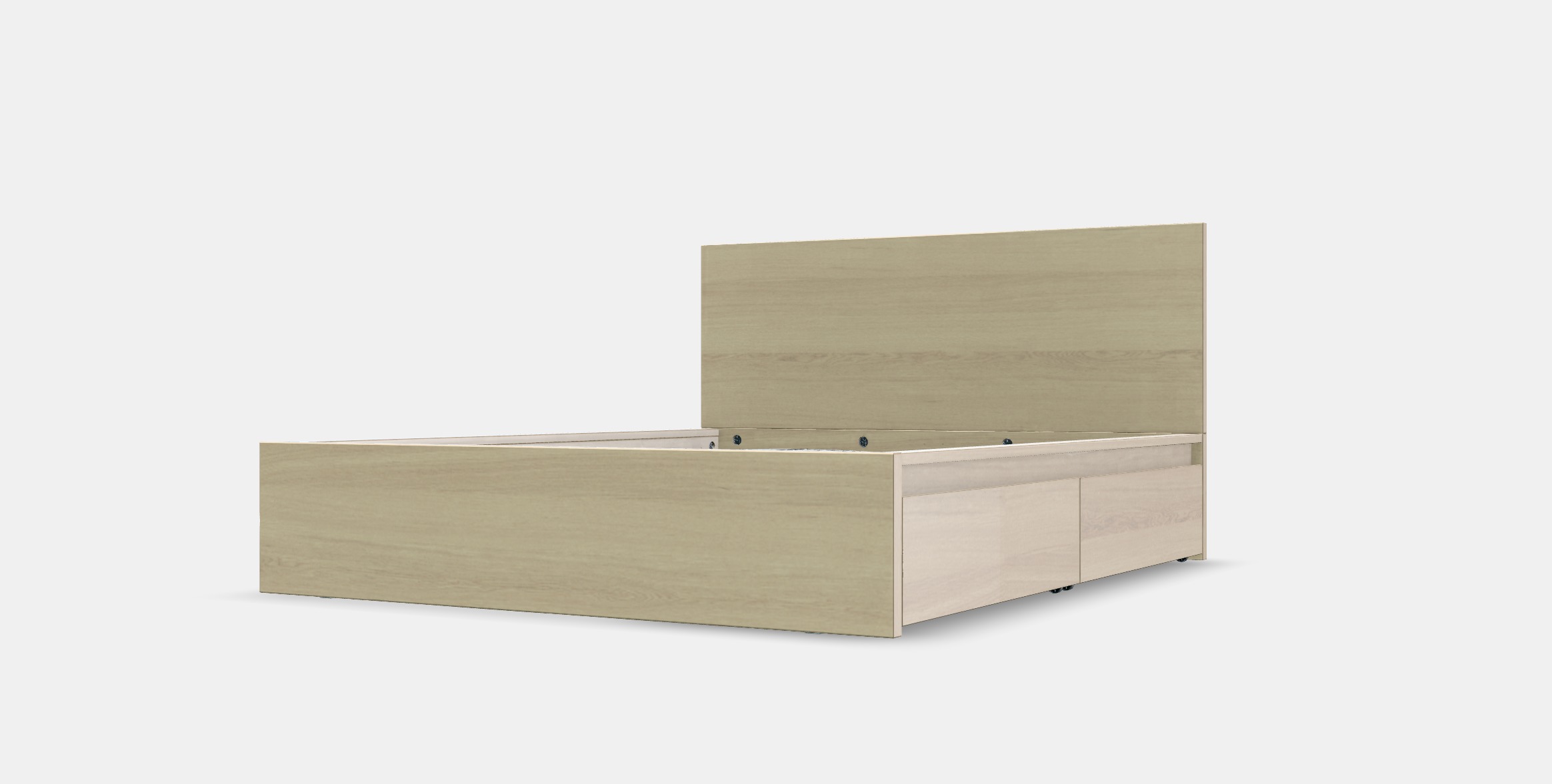 MALM Bed frame high w 2 storage boxes 23 Low-poly 3D model_14