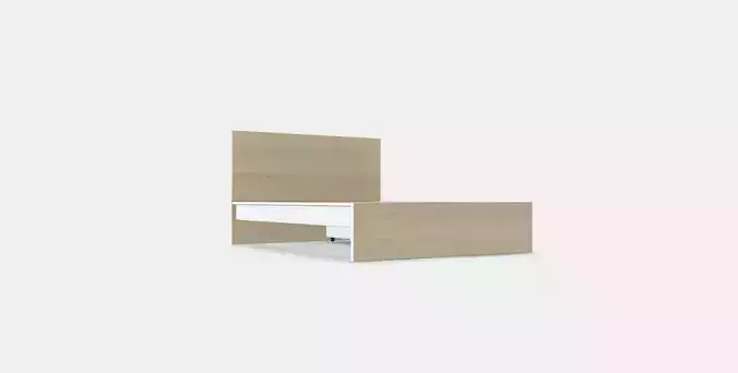 MALM Bed frame high w 2 storage boxes 24 Low-poly 3D model