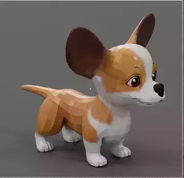 Stylized puppy game ready