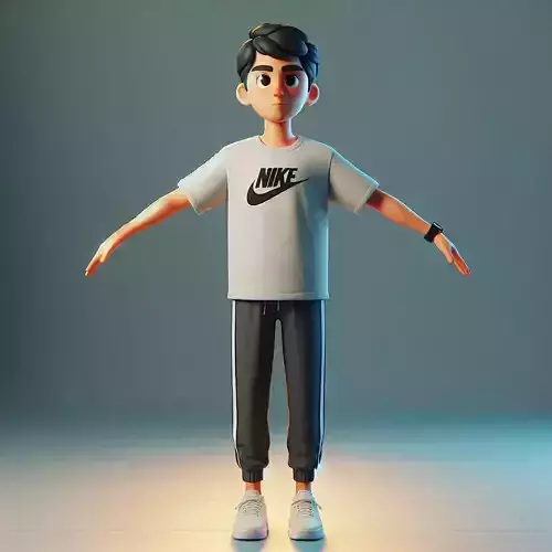 Stylized Male Character in T-Pose 